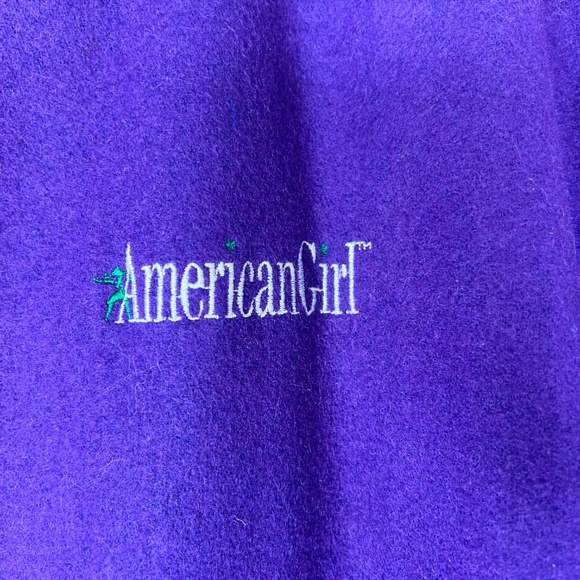 Vintage 90s American Girl Wool Varsity Purple Logo Jacket M - Picture 5 of 6
